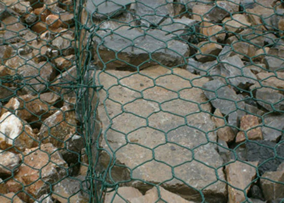 Le PVC galvanisé d'immersion chaude a enduit le fil Mesh For Rock Walls de Gabion